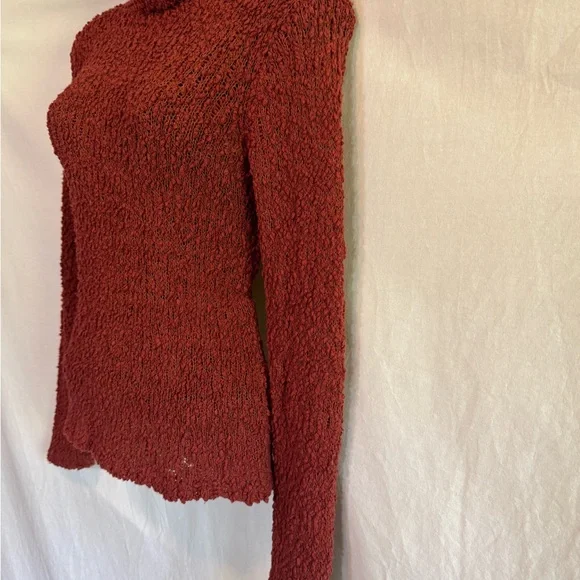 B-97 David Brooks Rust Red Turtle neck Long Sleeve Pullover Sweater Size S - Picture 7 of 15